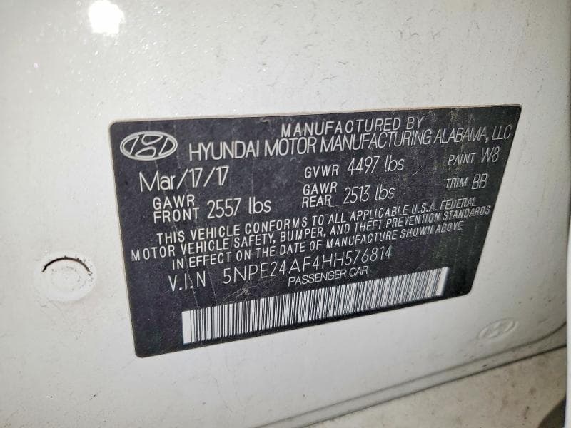 2017 HYUNDAI SONATA SE 12