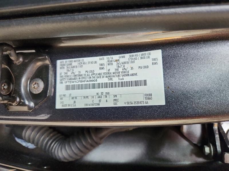 2017 FORD F150 SUPERCREW 12