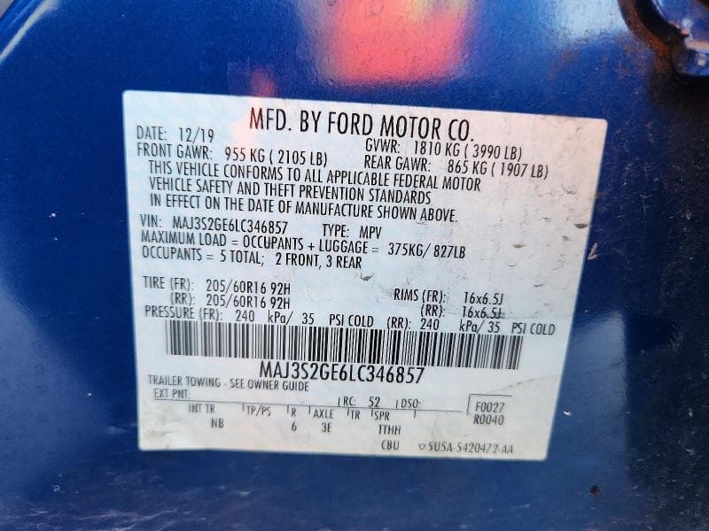 2020 FORD ECOSPORT SE 13