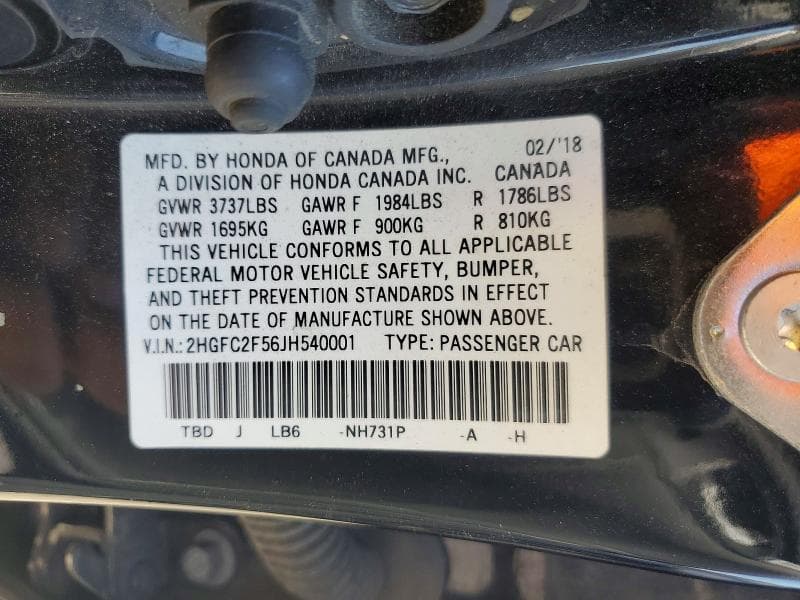 2018 HONDA CIVIC LX 12