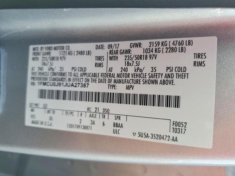 2018 FORD ESCAPE TITANIUM 12
