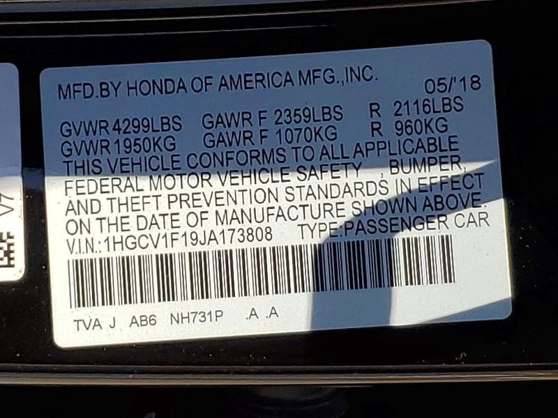 2018 HONDA ACCORD LX 12