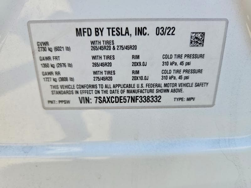 2022 TESLA MODEL X 13