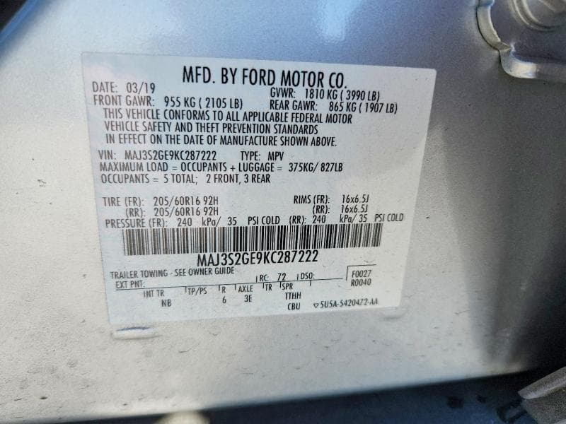 2019 FORD ECOSPORT SE 12