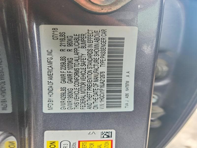 2018 HONDA ACCORD LX 12
