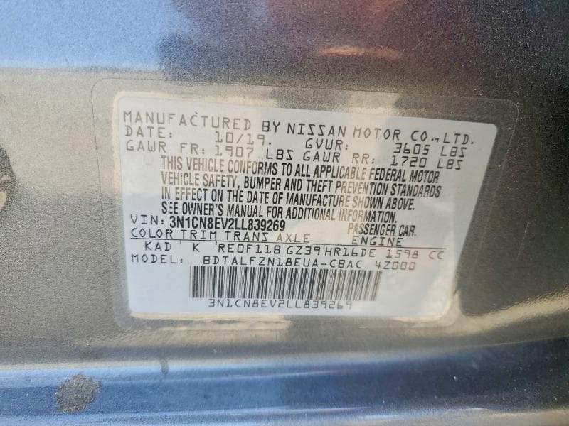2020 NISSAN VERSA SV 13