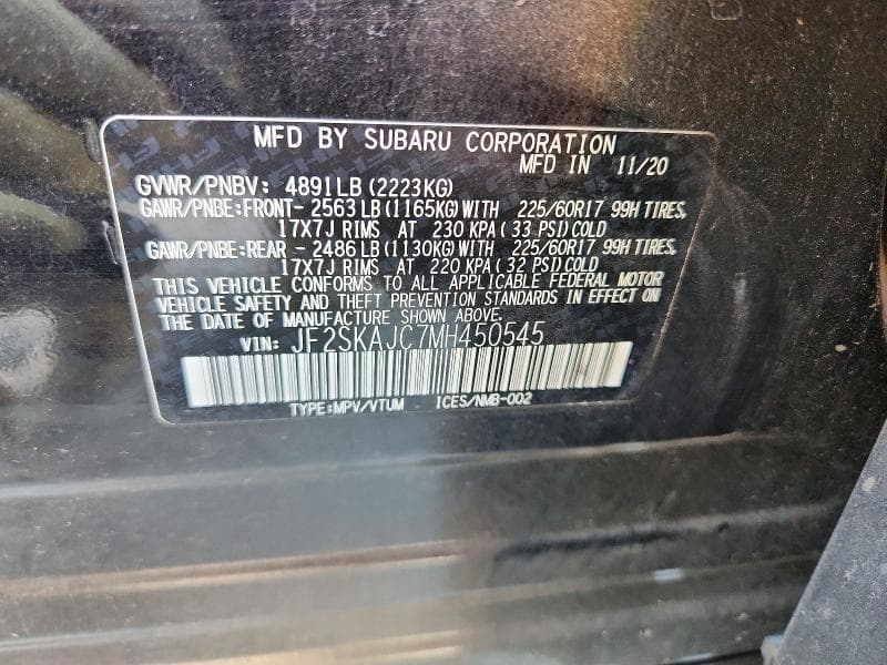 2021 SUBARU FORESTER PREMIUM 12