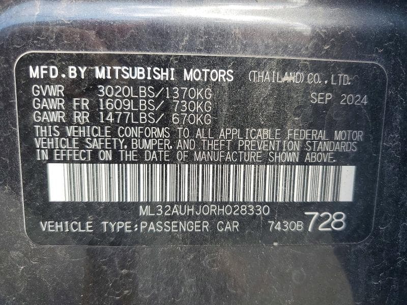 2024 MITSUBISHI MIRAGE ES 13