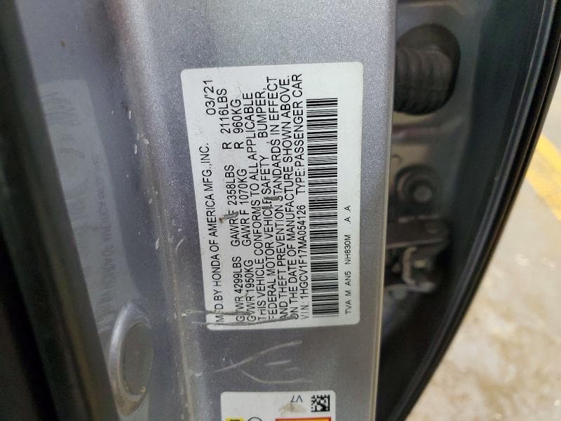 2021 HONDA ACCORD LX 12
