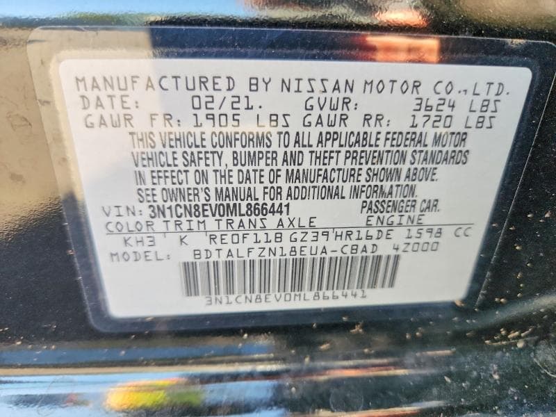 2021 NISSAN VERSA SV 12