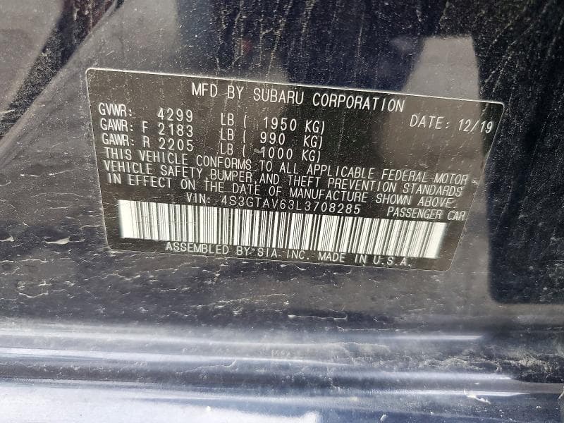 2020 SUBARU IMPREZA PREMIUM 12