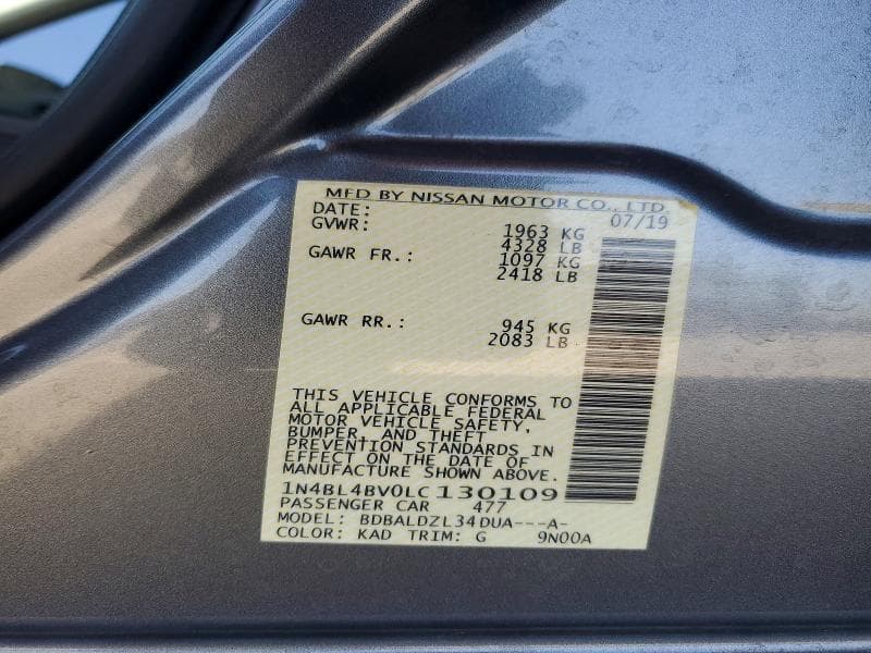 2020 NISSAN ALTIMA S 13
