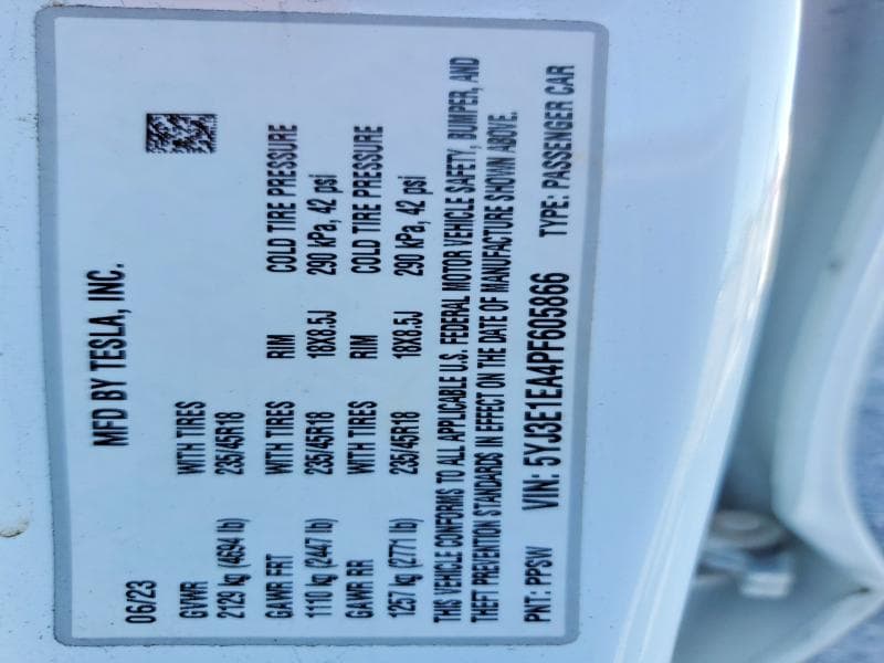 2023 TESLA MODEL 3 12