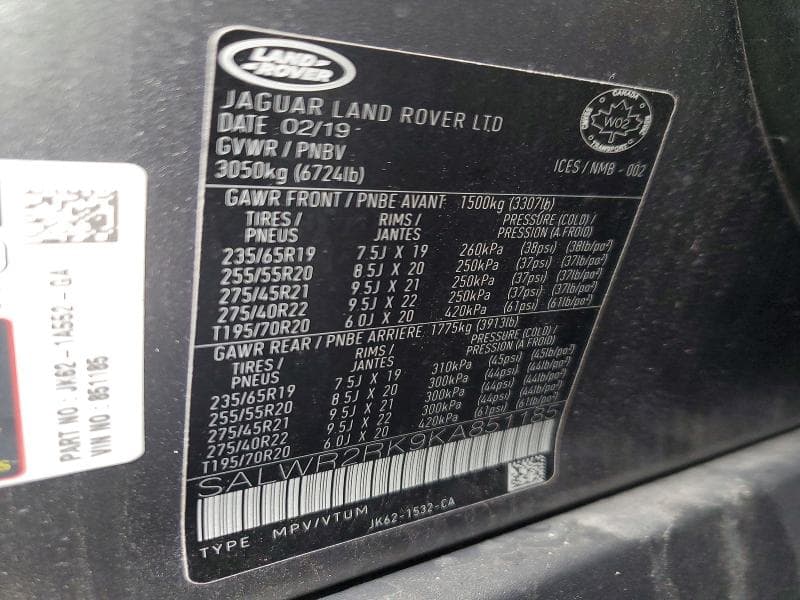 2019 LAND ROVER RANGE ROVER SPORT HSE 13