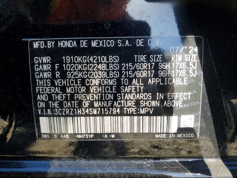 2025 HONDA HR-V LX 14
