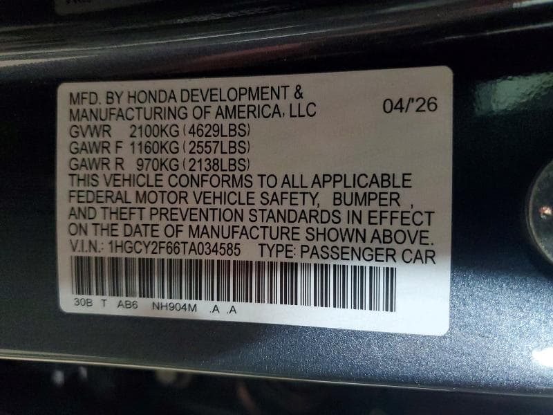 2026 HONDA ACCORD HYBRID EXL 12