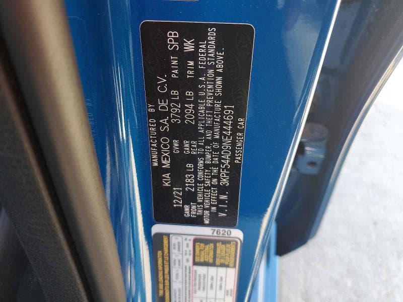 2022 KIA FORTE GT LINE 12