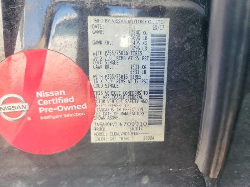 2018 NISSAN FRONTIER PRO-4X 12