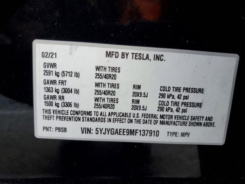 2021 TESLA MODEL Y 13