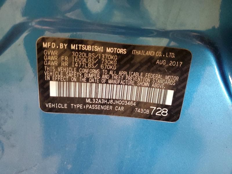 2018 MITSUBISHI MIRAGE ES 13