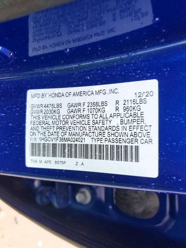 2021 HONDA ACCORD SPORT 13