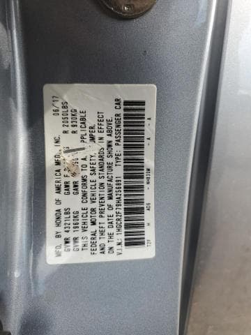 2017 HONDA ACCORD EX EX 12