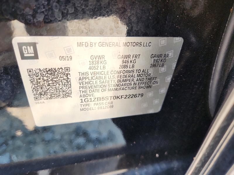 2019 CHEVROLET MALIBU LS 12