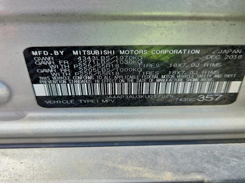 2019 MITSUBISHI OUTLANDER SPORT ES 13