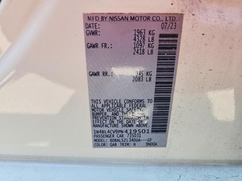 2023 NISSAN ALTIMA SR 12