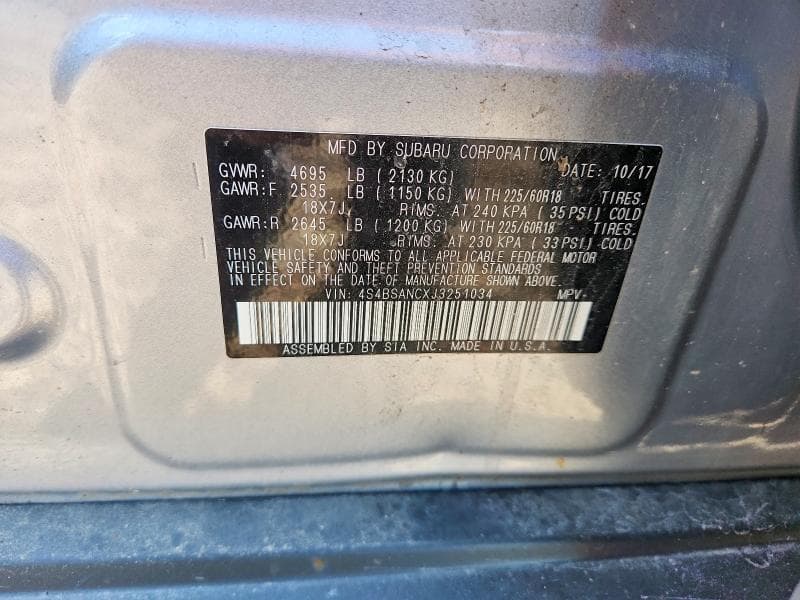 2018 SUBARU OUTBACK 2.5I LIMITED 14
