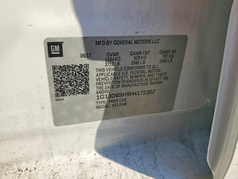 2017 CHEVROLET SONIC LT 13
