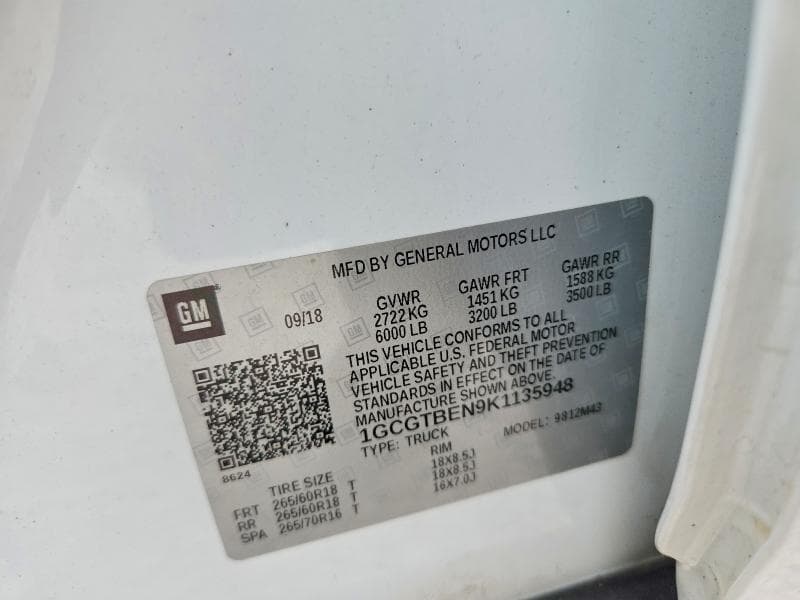 2019 CHEVROLET COLORADO 12