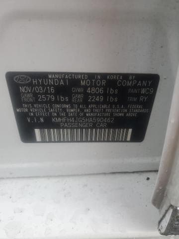 2017 HYUNDAI AZERA LIMITED 12