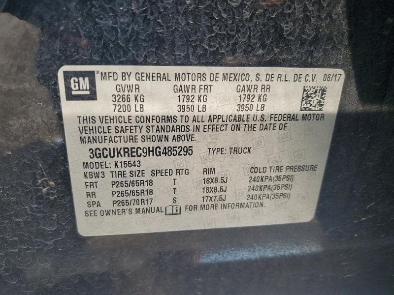 2017 CHEVROLET SILVERADO K1500 LT 12
