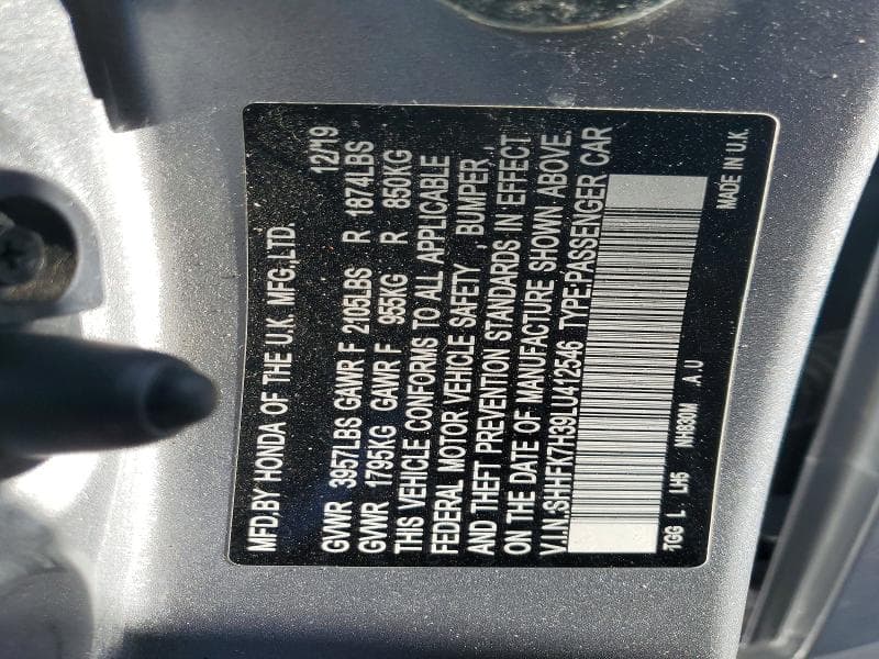 2020 HONDA CIVIC LX 13