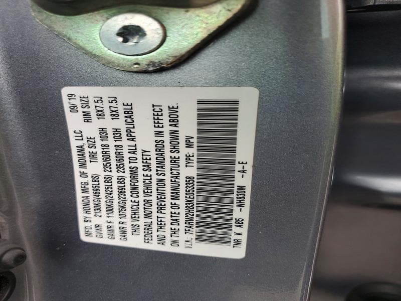 2019 HONDA CR-V EXL 14