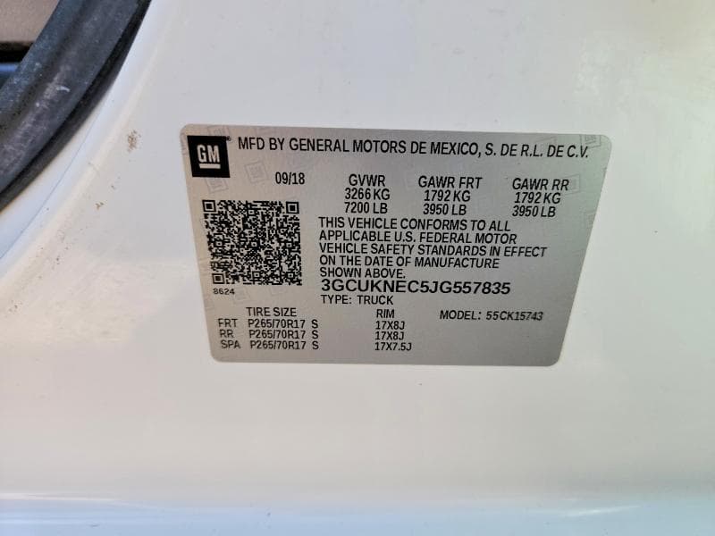 2018 CHEVROLET SILVERADO K1500 12