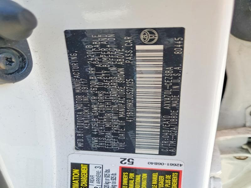 2018 TOYOTA CAMRY SE 13