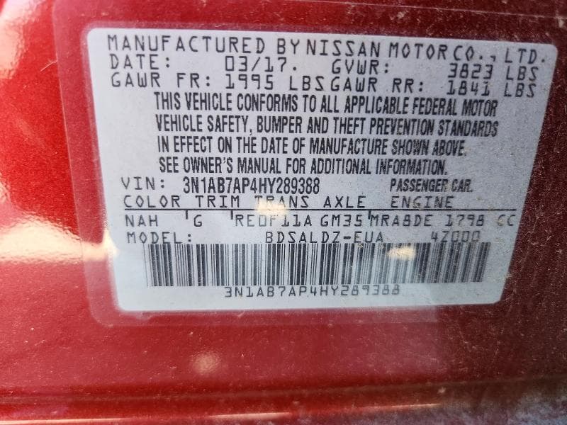 2017 NISSAN SENTRA SV 12