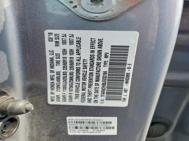 2018 HONDA CR-V EXL 12