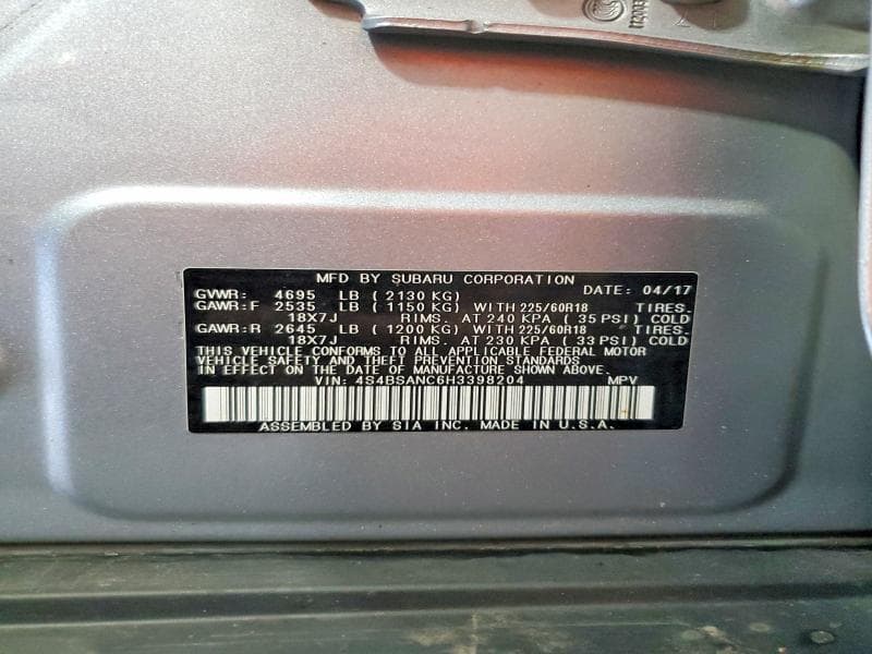 2017 SUBARU OUTBACK 2.5I LIMITED 13