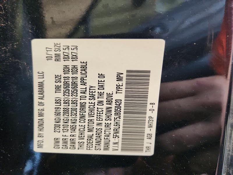 2018 HONDA ODYSSEY EXL 13