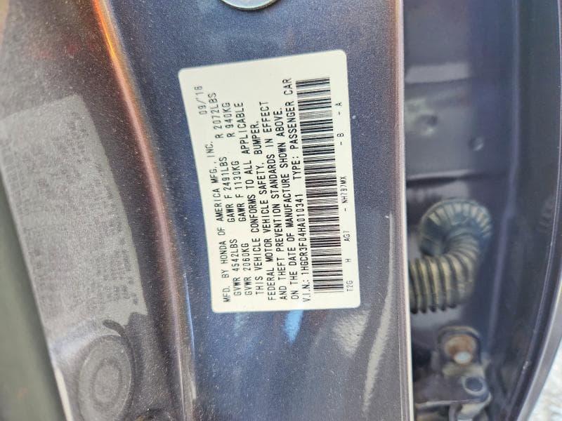 2017 HONDA ACCORD EXL 12
