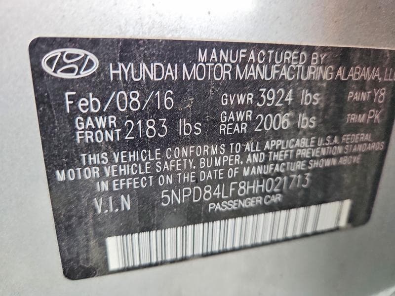 2017 HYUNDAI ELANTRA SE 12