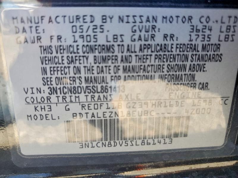 2025 NISSAN VERSA S 12