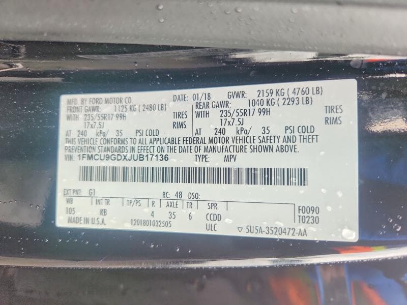 2018 FORD ESCAPE SE 13
