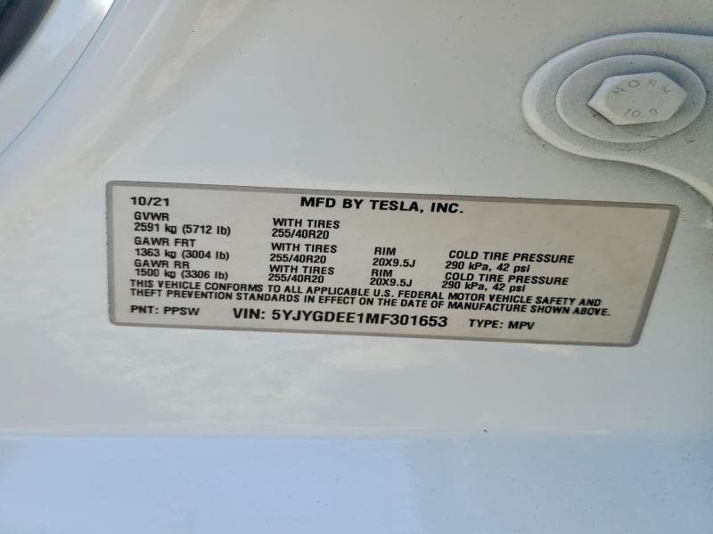 2021 TESLA MODEL Y 12