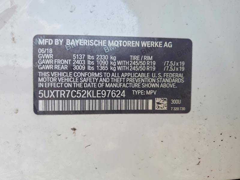 2019 BMW X3 SDRIVE30I 12