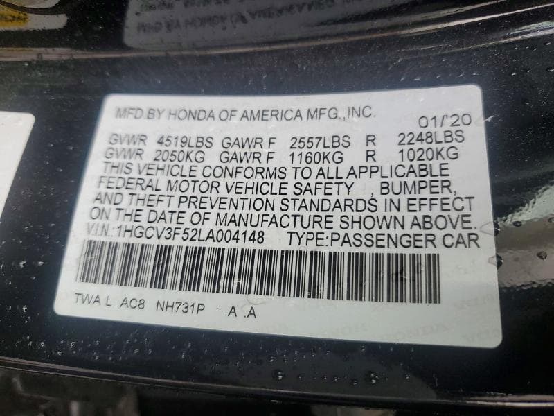2020 HONDA ACCORD HYBRID EXL 13