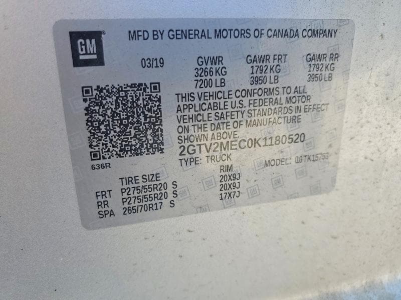 2019 GMC SIERRA LIMITED K1500 SLE 13
